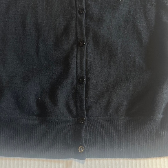 Escada Sport Black Button-Up Cardigan w inside chain design 75% merino wool sz M - Picture 8 of 14